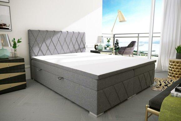 Double luxury gray box spring bed design bed upholstered bed bedroom textile