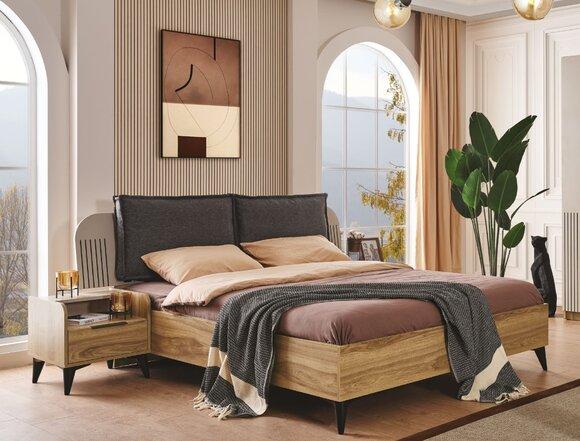 Luxury Bedroom Set Complete Designer Bed 2x Bedside Tables 3 pcs.