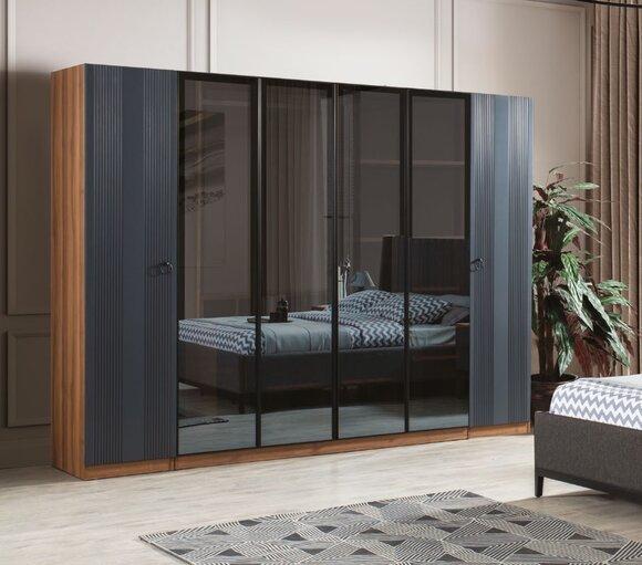 Luxury Wardrobe Bedroom Style Modern Wood Furniture Wardrobe 6 Door