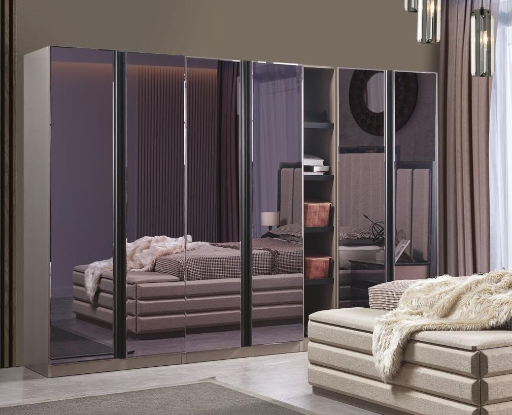 Modern Wardrobe Furniture Bedroom Luxury Grey Wardrobe Closets
