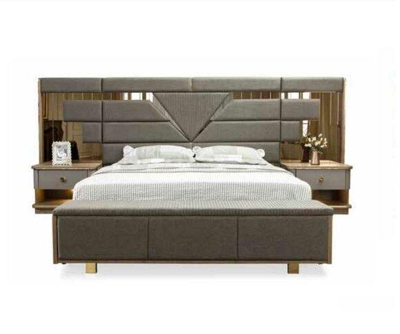 Bed Bedside table 3 pcs. bedroom set design modern luxury elegant complete