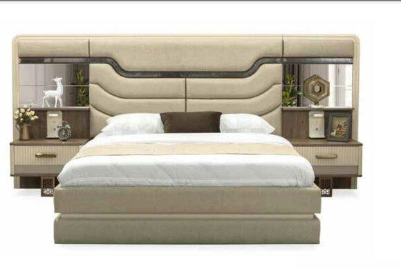 Furniture Beds Luxury bed 2x bedside tables 3 pcs. bedroom set design