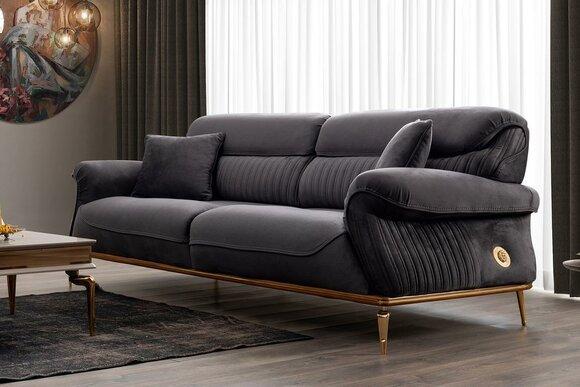 Modern grey colour 3-seater sofa Comfort and style in one ensemble