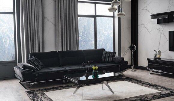 Modern black colour 3-seater sofa Comfort and style in one ensemble