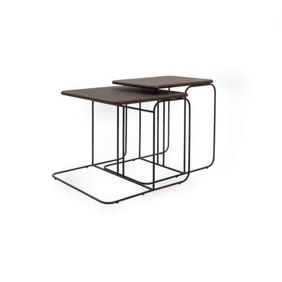 2x square side tables in a trendy look for versatile use