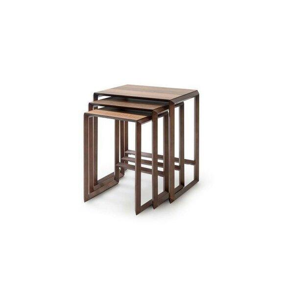 Scandinavian side tables made of oak, 3-piece ensemble new