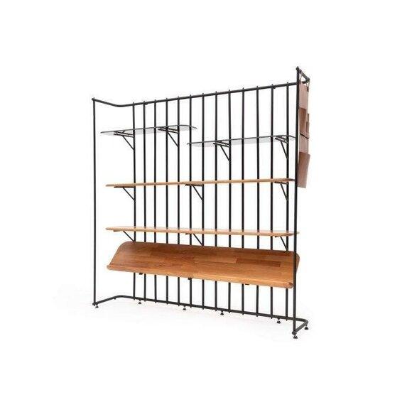 Stylish shelf for books Brown colour Modern furniture for living room