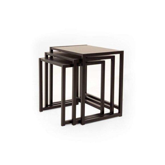 Luxury side table set designer 3x storage tables living room tables