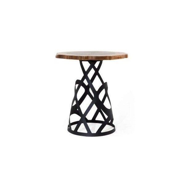 Round wooden side table designer wooden top living room coffee table new