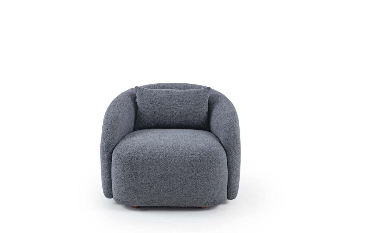 Gray Armchair Relax Armchair Lounge Chair Textile Upholstery Single-seater Furniture