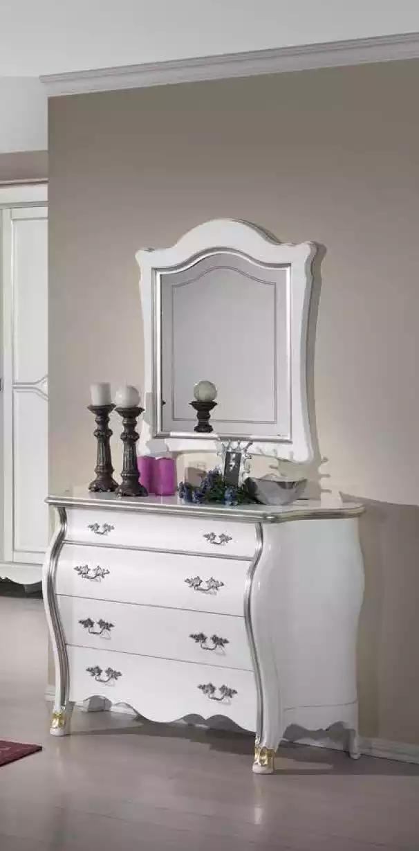 Complete Wooden Chest of Drawers with Mirror Classic Furniture Decoration 2pcs