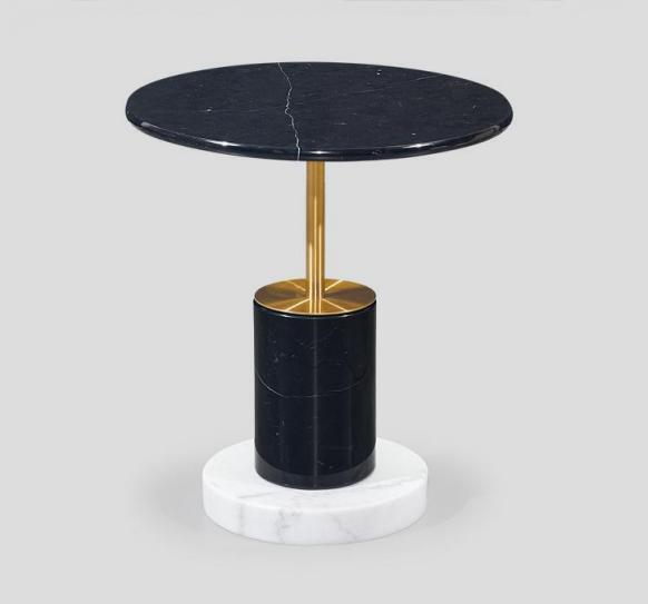 Black round coffee table Stylish living room side tables Tables