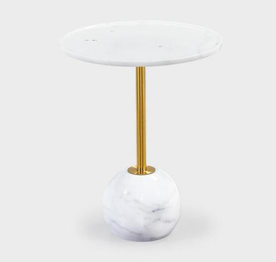 White side table Stylish round living room coffee table marble furniture