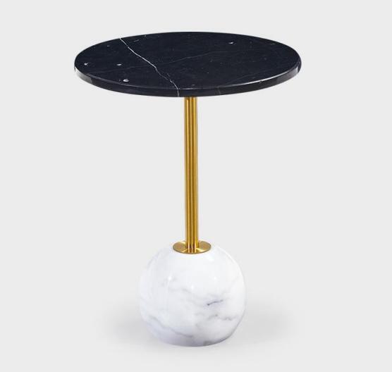 Modern black metal table living room furniture side table marble