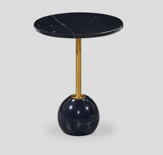 Black and gold side table Modern living room marble coffee tables