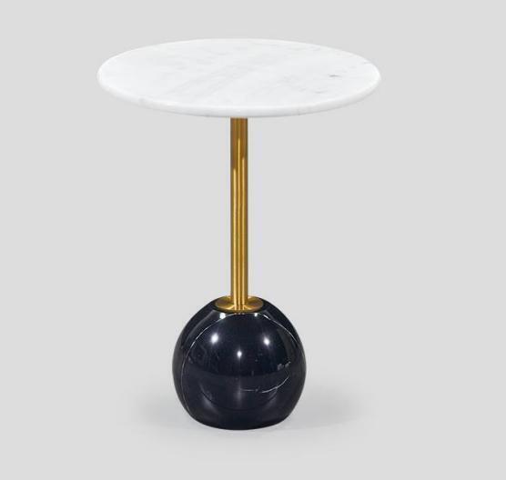 Black and white side table marble furniture designer living room coffee tables