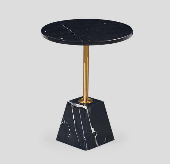 Round black coffee table side table designer table living room