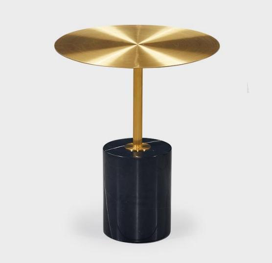 Round black and gold side table Designer living room furniture tables