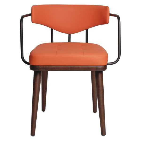 Orange modern armchair armrests chair single-seater designer 1-seater