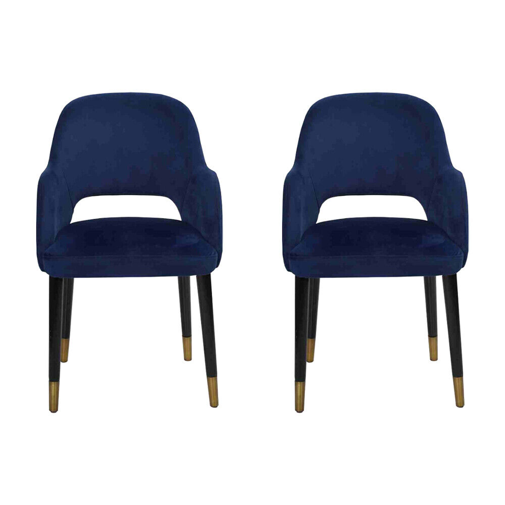 Exclusive 2x Blue Modern Chairs Kitchen Furniture Designer Wooden Frame Furniture