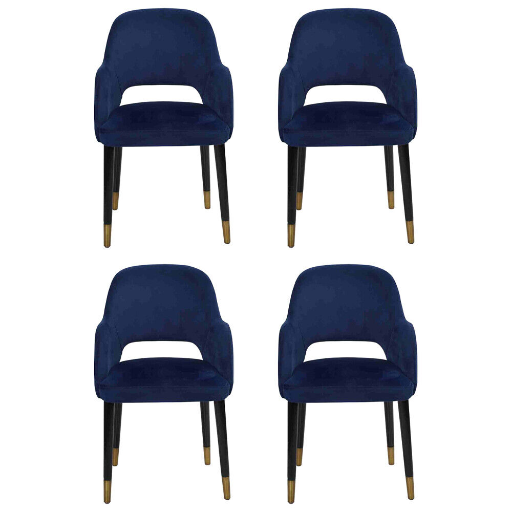 Luxury 4x chairs luxury blue kitchen furniture designer dining room chair wooden furniture