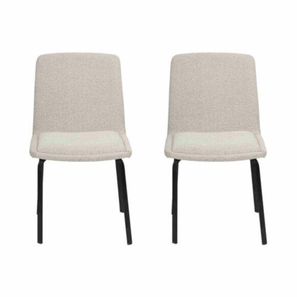 White upholstered chairs Designer 2x dining room chairs Modern kitchen chairs