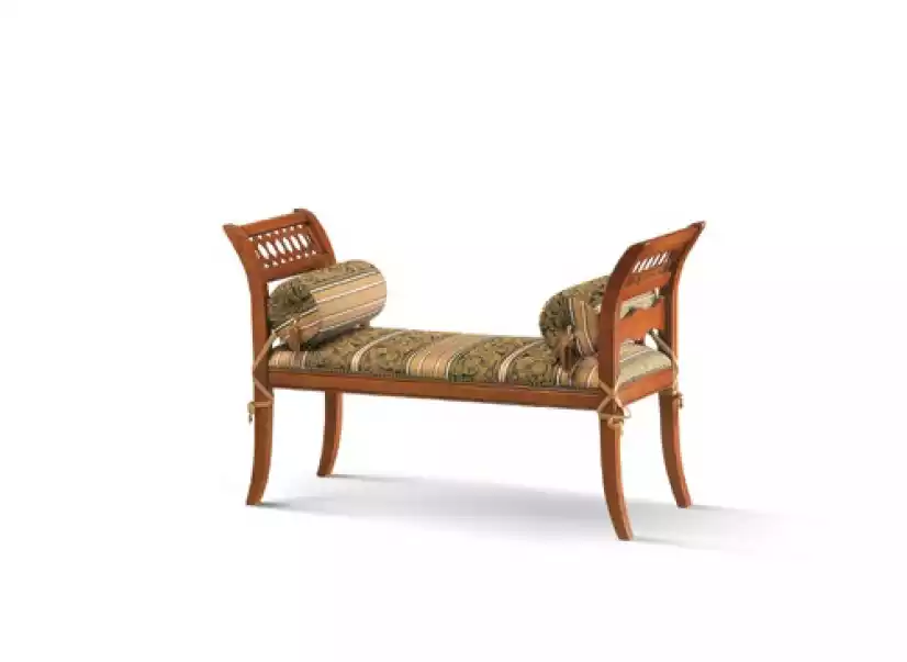 Classic Style Bench Upholstered Furniture Textile Bench Two-Seater Seating Furniture