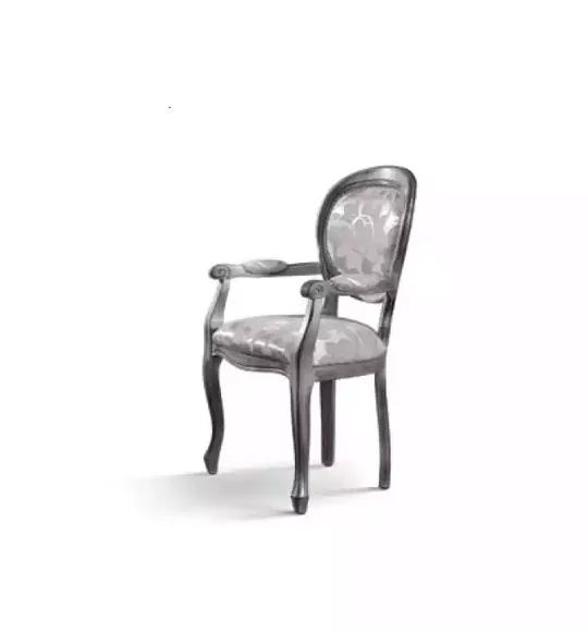 Dining Chair Dining Room Luxury Seater Chairs Wood Fabric Silver