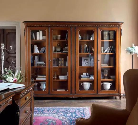 Classic Luxury Bookcase Solid Wood Furniture Shelf Cabinet Cupboard