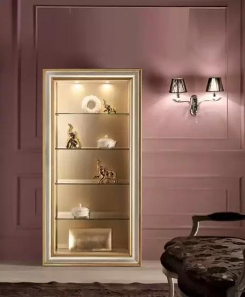 Living Room Display Cabinet Books Shelf Glass Cabinet Classic Shelves