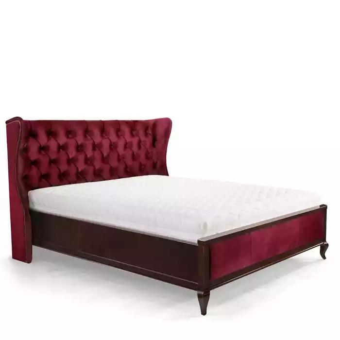 Classic Chesterfield Style Beds Luxury Double Bed Wood Furniture Red Velvet