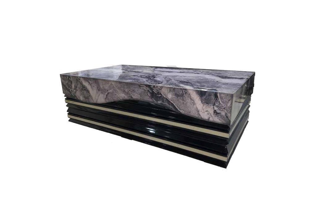 Luxury coffee table table 142x77cm coffee tables wood tables marble style