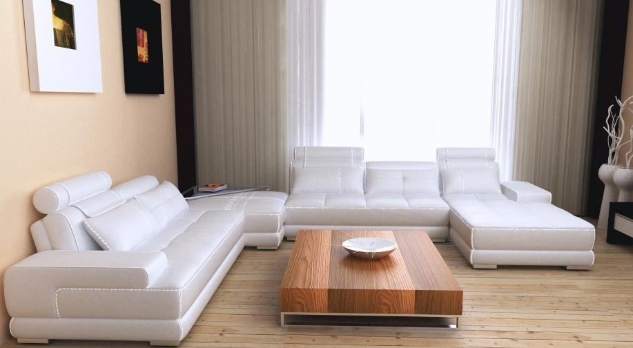 Corner Sofa Sofa with USB Living Landscape Leather Sofa XXL Designer Sofas Wolfhagen White