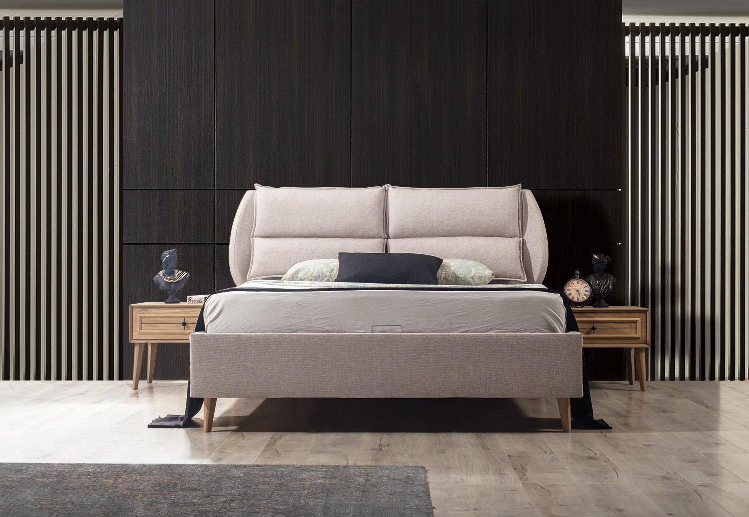 Luxury Bedroom Set Bed + 2x Bedside Tables Modern Design Elegant Complete