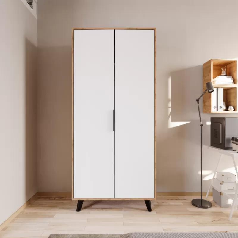 Bedroom Wardrobe Modern Design White Brown Two-coloured Luxury