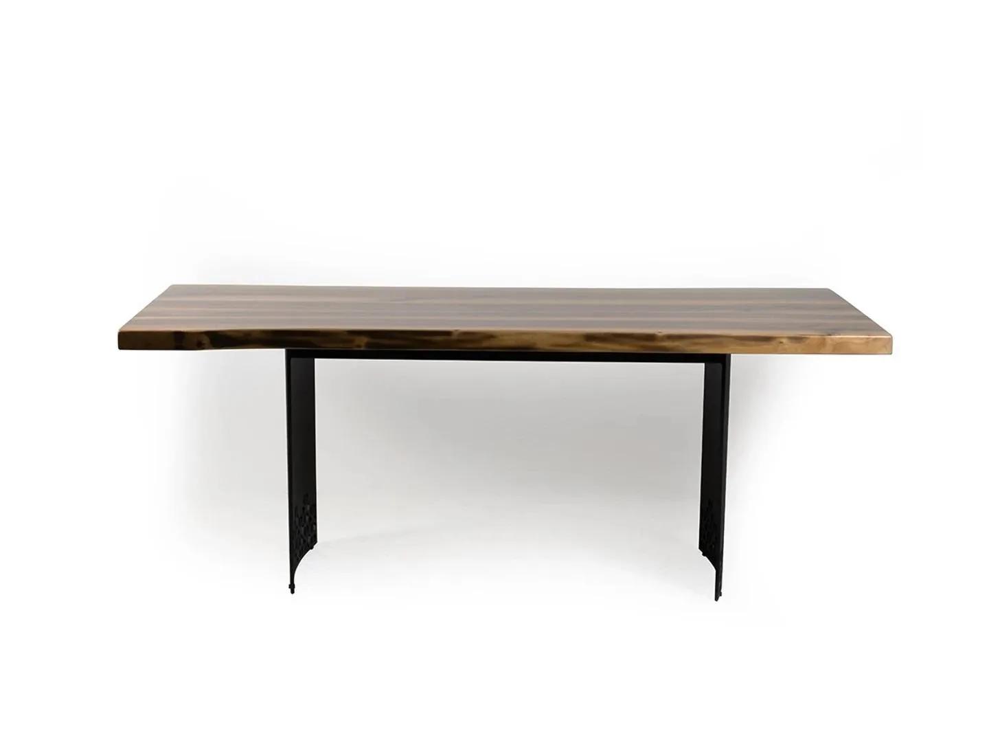 Luxury table brown stainless steel Design dining tables wood Modern