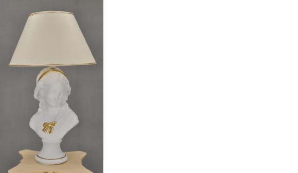 Design of young lady form shade table lamp made of stucco/acrylic material, 65,5 cm high