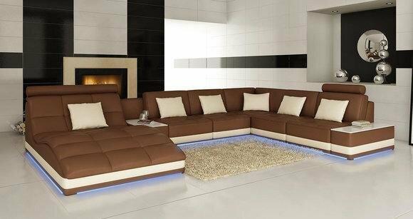 Big XXL lounge suite seat corner cushion leather set couch u shape corner set