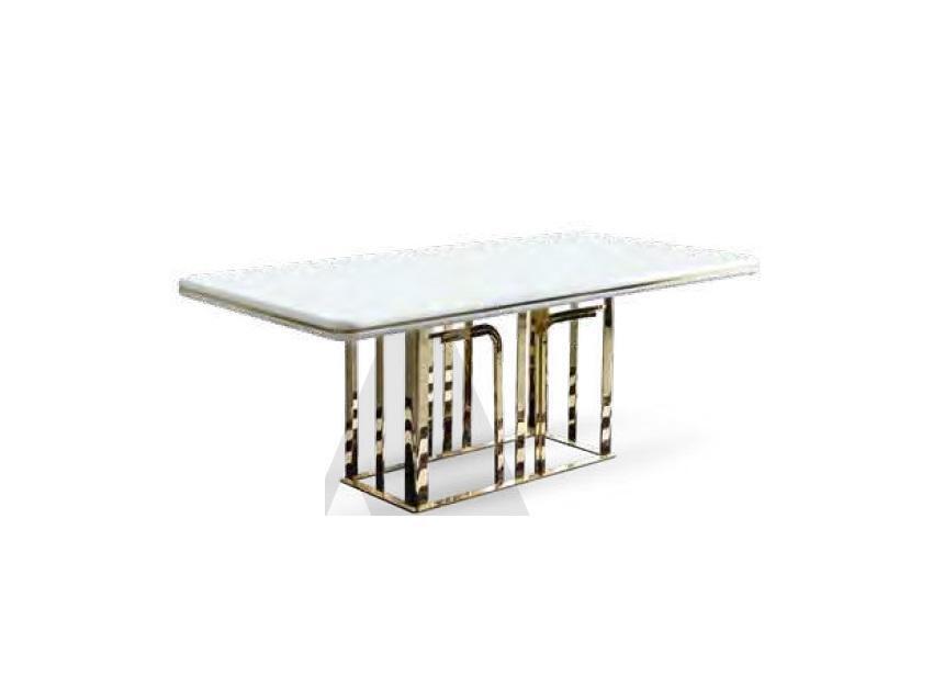 Large dining table stainless steel elements dining room furniture luxury furnishings