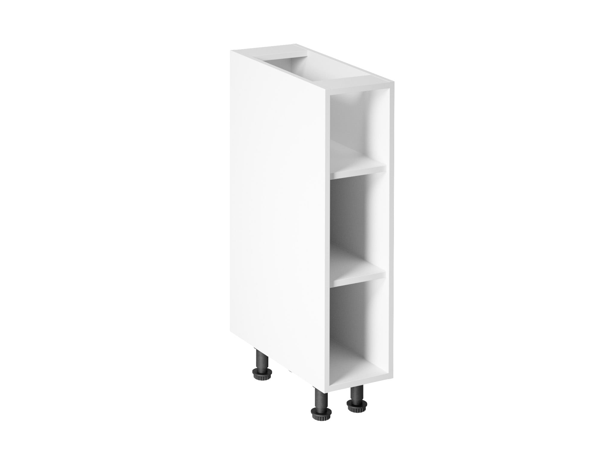 WHITE MODERN NARROW KITCHEN BASE CABINET WITH SHELVES D20Р