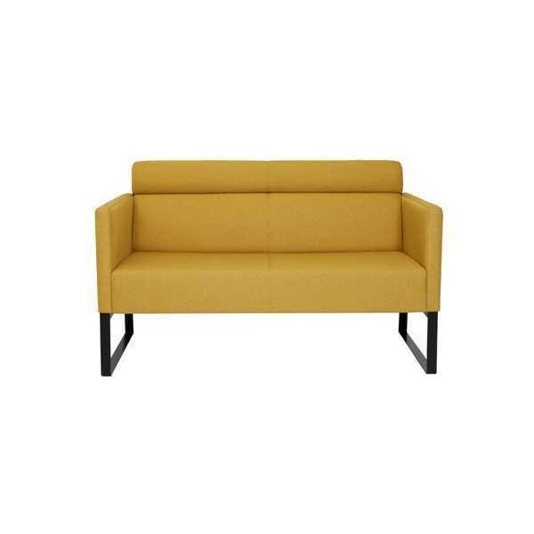 Yellow Living Room Sofa Designer 2 Seater Couch Upholstered Leather Sofas New