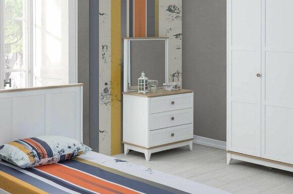 Chest of drawers with mirror chest of drawers wooden children\'s room white wooden cupboard