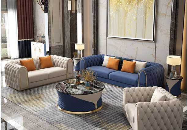 Luxury living room set 3 pieces Chesterfield modern style sofa set 3+2+1 designer