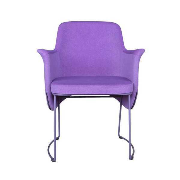 Dining room chair kitchen chair armchair seater fabric modern wood purple