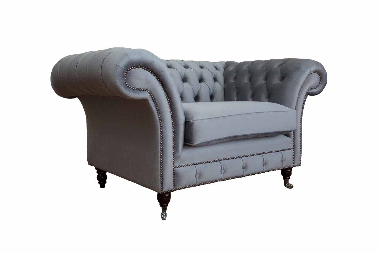 Design Chesterfield fabric couch armchair 1 seater upholstery sofas lounge new
