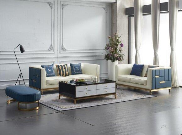 Sofa set 3+2+1 seater, side table, coffee table, stool, 4 pieces. living room set !