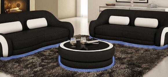 Round Coffee Table Side Tables Couch Sofa Round Table Leather Design