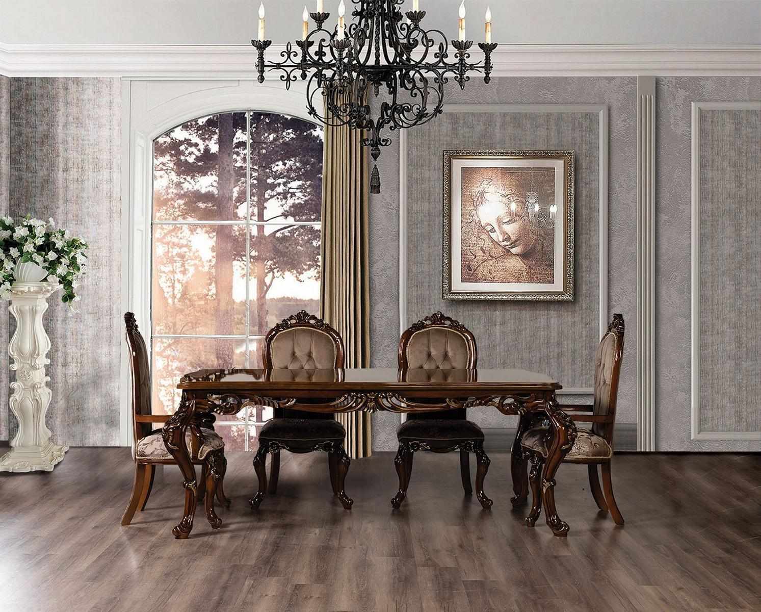 Classic dining room table with 4 chairs Baroque Rococo style furniture