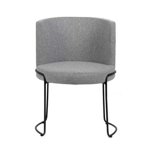 Chair Modern Upholstered Dining Room Chairs Textile Color Gray 1 Seater JV Furniture