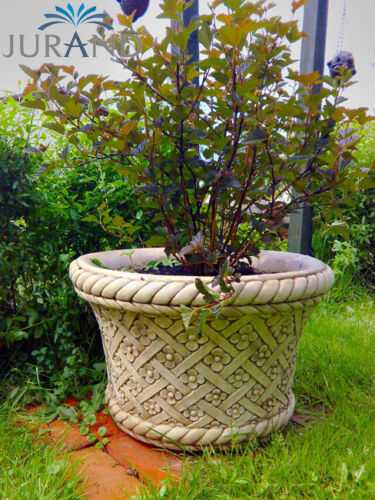 Massive planter flower box plant trough flower pot made of cast stone 2037